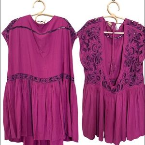 Free People Oversized Tunic Dress with Laser Cut Sleeves NWOT Size Medium